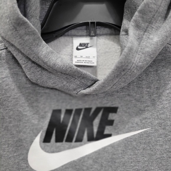 Nike Kids Gray Pullover Hoodie Sweatshirt Logo Graphic Size XS - Picture 6 of 6